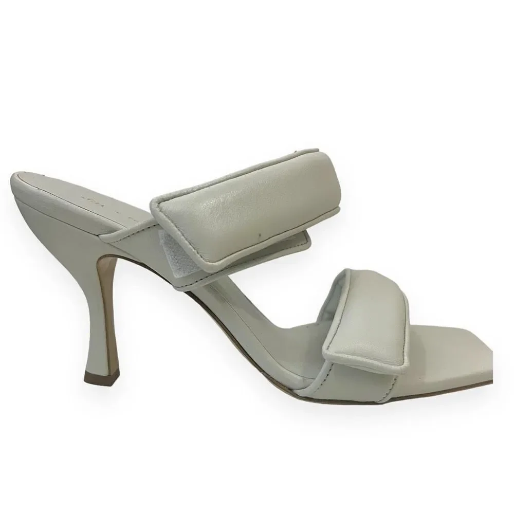 GIA BORGHINI 85mm Leather High Heel Sandals Steel Grey White Women's Size 40 - Picture 5 of 9